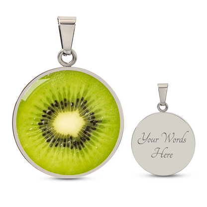 Kiwi Slice Necklace – Bright Green Fruit Pendant