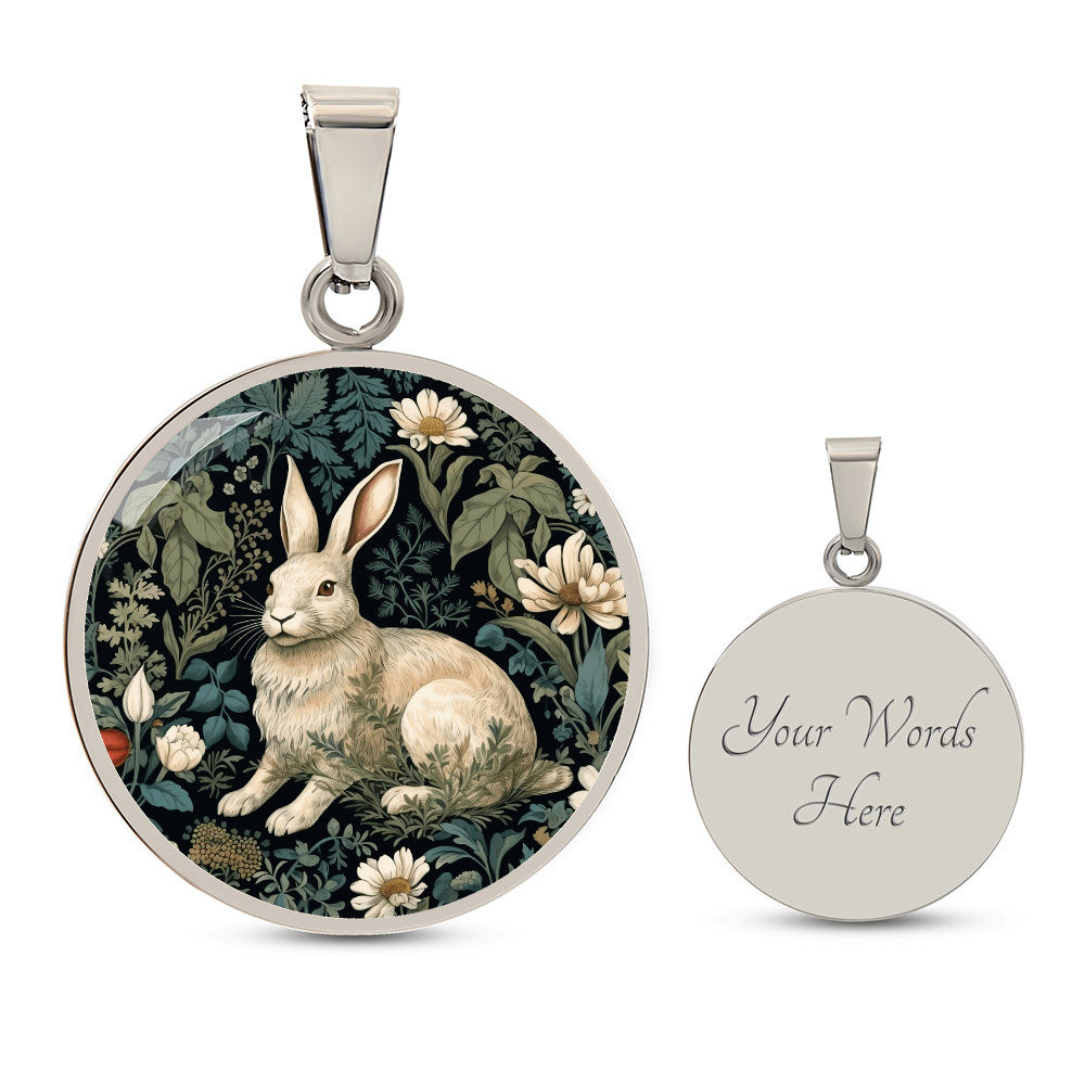 Botanical Garden Rabbit Necklace – Vintage Floral Pendant