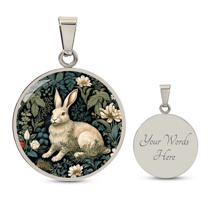 Botanical Garden Rabbit Necklace – Vintage Floral Pendant