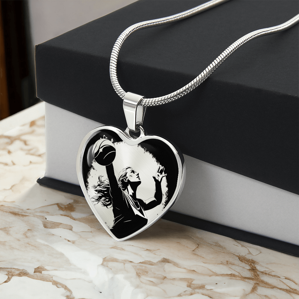 Volleyball Necklace – Heart Pendant for Volleyball Lovers