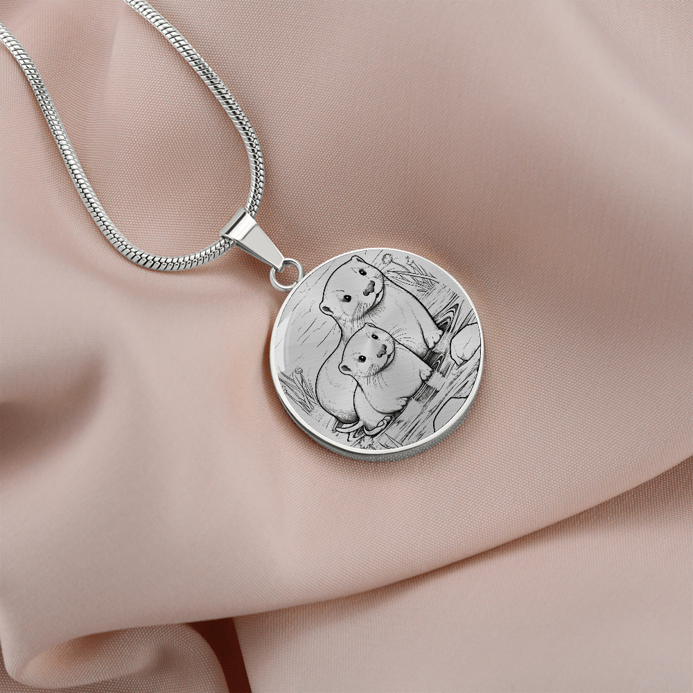 Sea Otter Together Necklace – Meaningful Two Otters Pendant