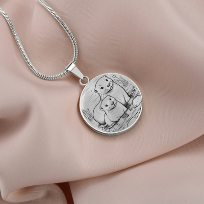 Sea Otter Together Necklace – Meaningful Two Otters Pendant