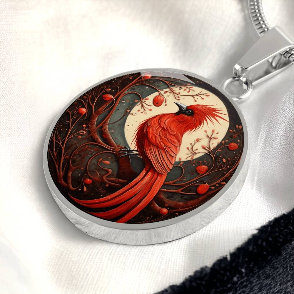 Red Cardinal Necklace on Branch | Cardinal Bird Gift