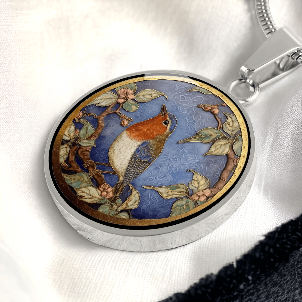 Robin Necklace – Cloisonné-Inspired Bird Pendant Jewelry