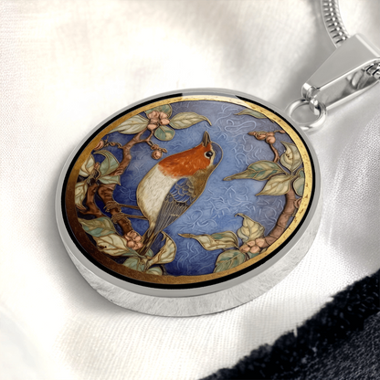 Robin Necklace – Cloisonné-Inspired Bird Pendant Jewelry