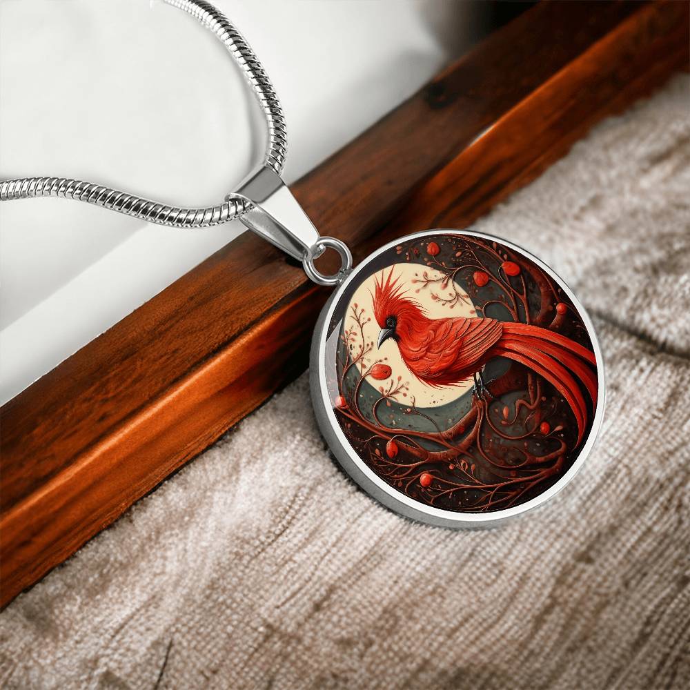 Red Cardinal Necklace on Branch | Cardinal Bird Gift