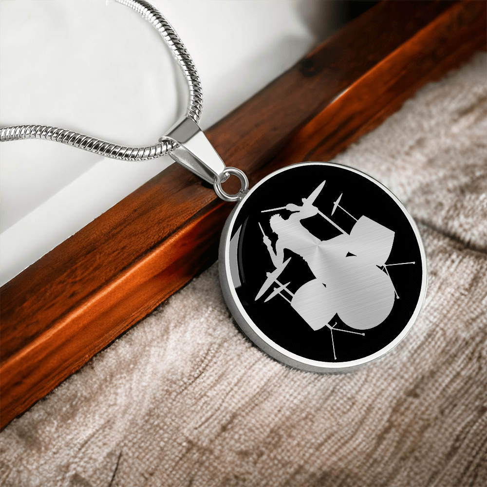 Drum Kit Necklace – Drummer Silhouette Pendant