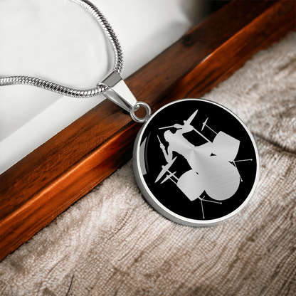 Drum Kit Necklace – Drummer Silhouette Pendant