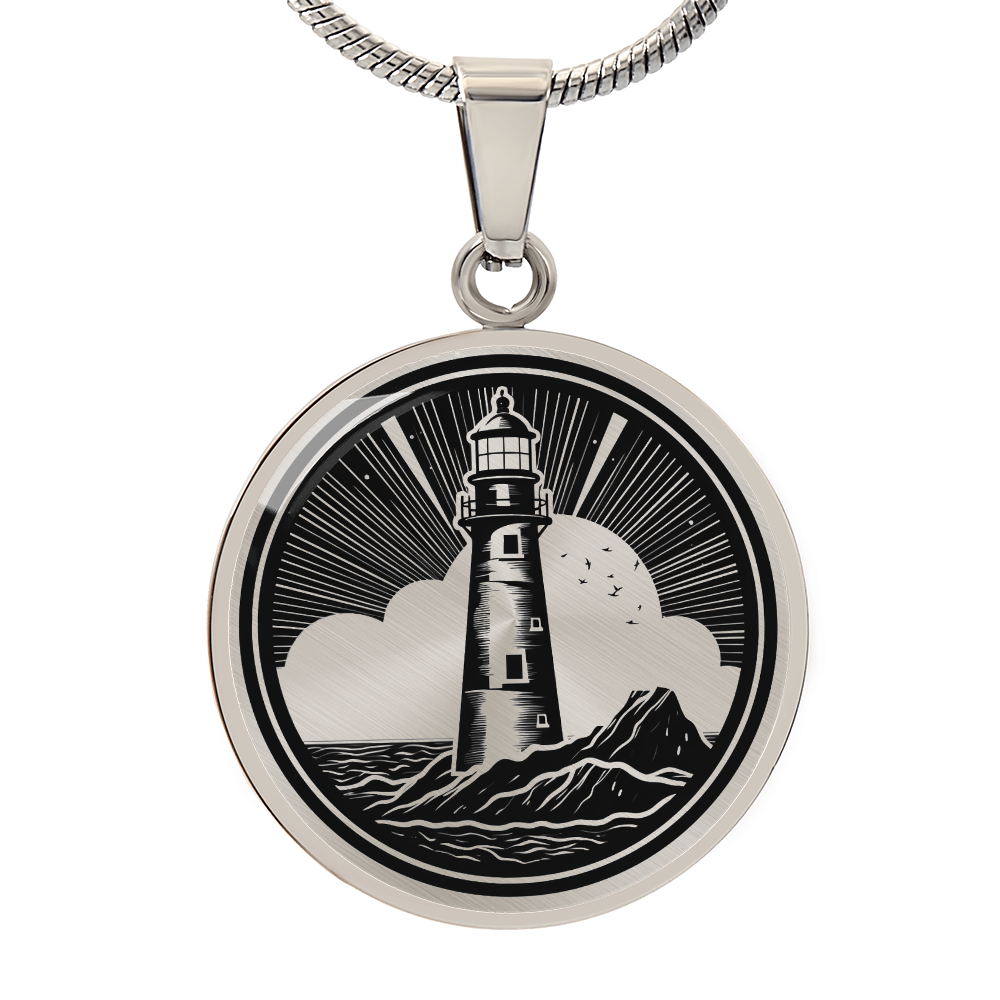 Lighthouse Necklace – Personalized Nautical Pendant