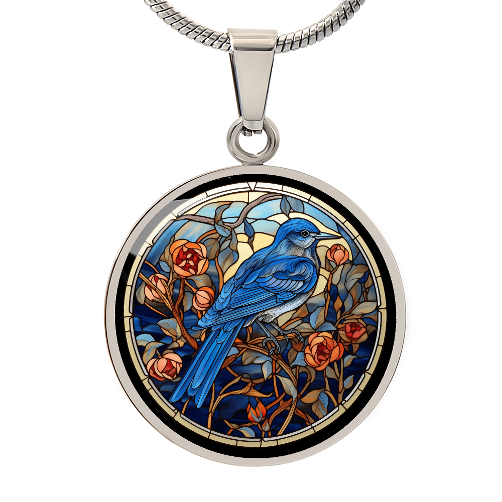 Blue Jay Necklace – Cloisonné-Inspired Bird Pendant