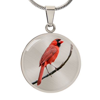 Realistic Northern Cardinal Necklace – Red Bird Portrait Pendant