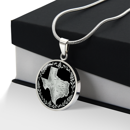 Texas Bluebonnet Necklace – Texas State Linocut Pendant