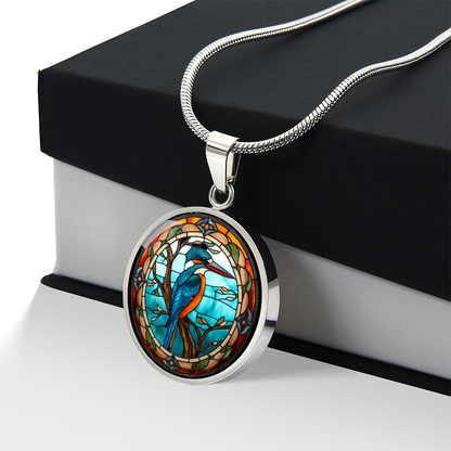 Kingfisher Necklace – Glass Art-Inspired Bird Pendant