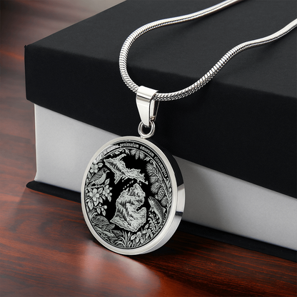 Michigan State Necklace – Great Lakes Wildlife Pendant