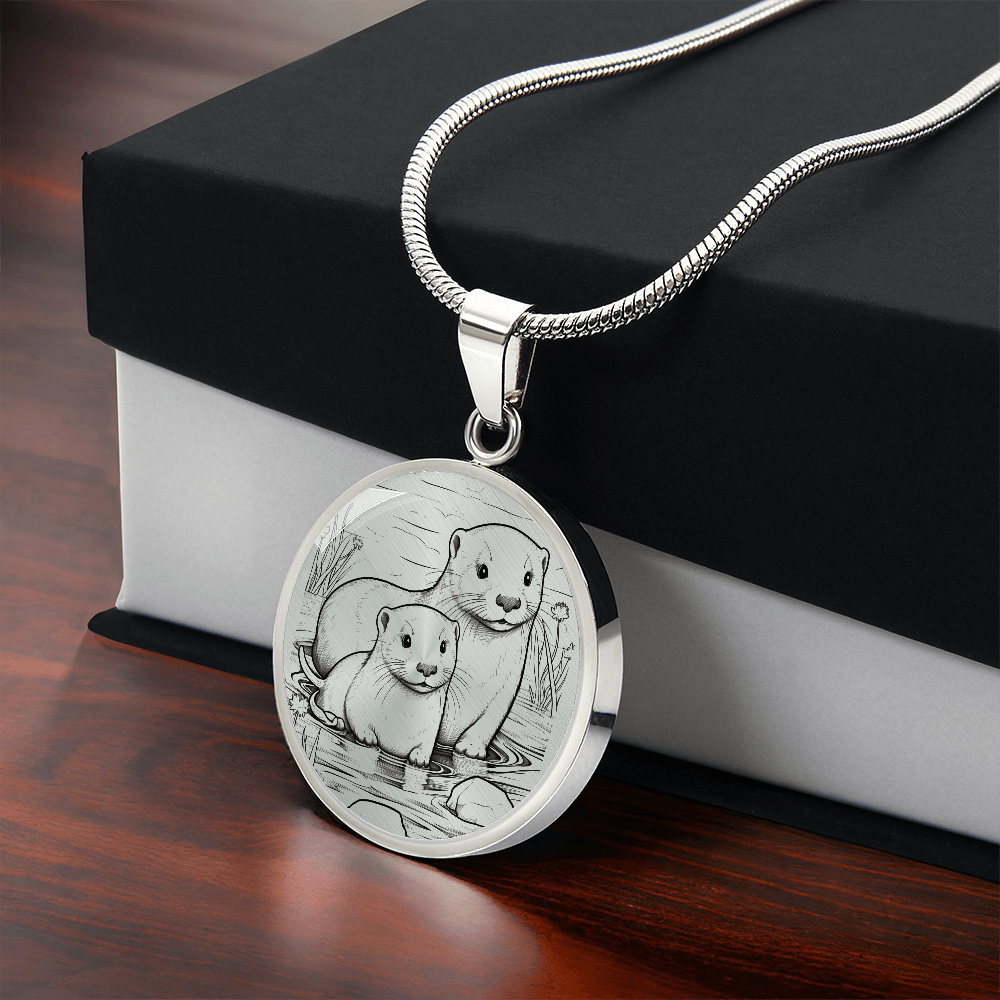 Sea Otter Together Necklace – Meaningful Two Otters Pendant