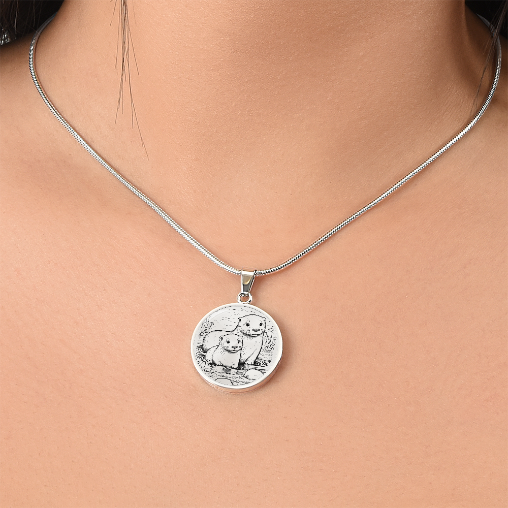 Sea Otter Together Necklace – Meaningful Two Otters Pendant