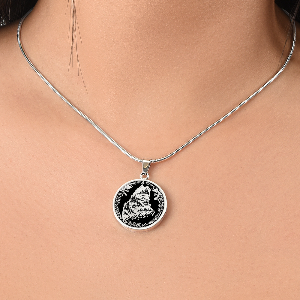 Maine Moose Necklace – Wilderness Woodcut Pendant