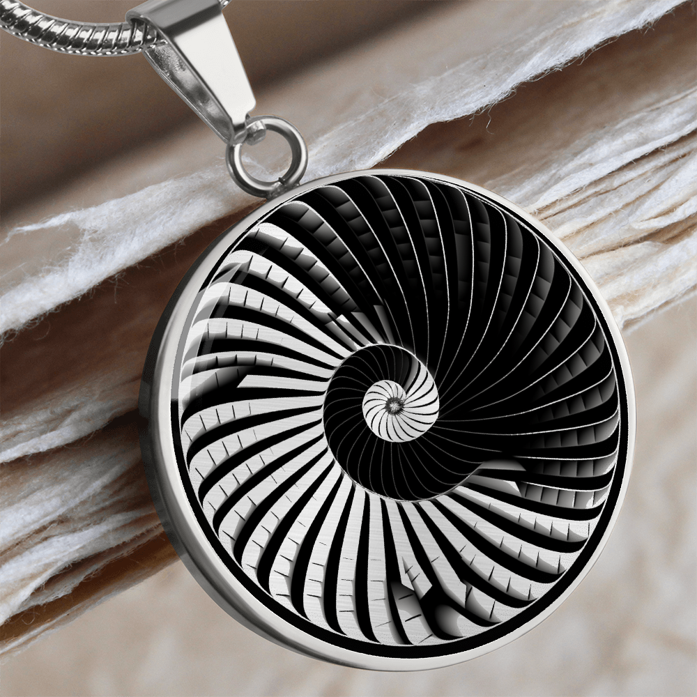 Golden Spiral Staircase Necklace – Optical Illusion Pendant