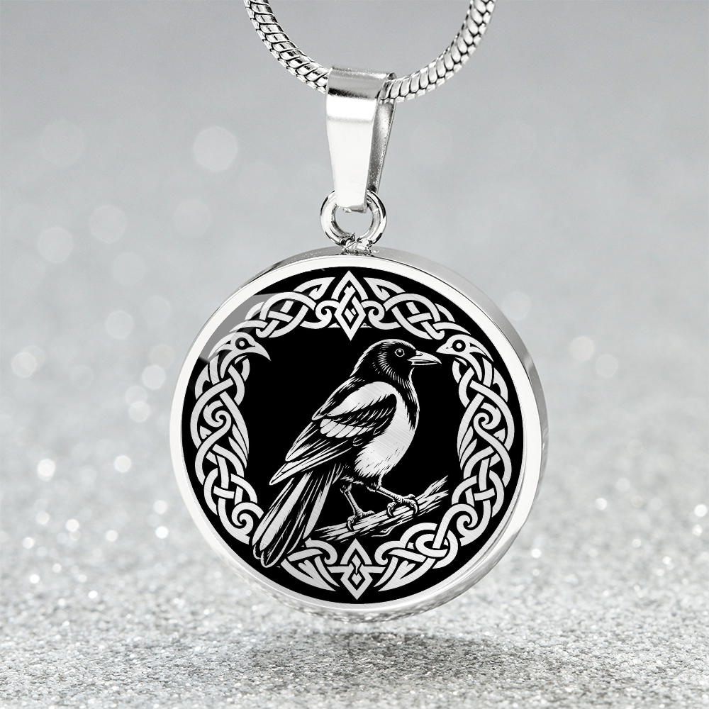Magpie necklace in silver-colored surgical steel