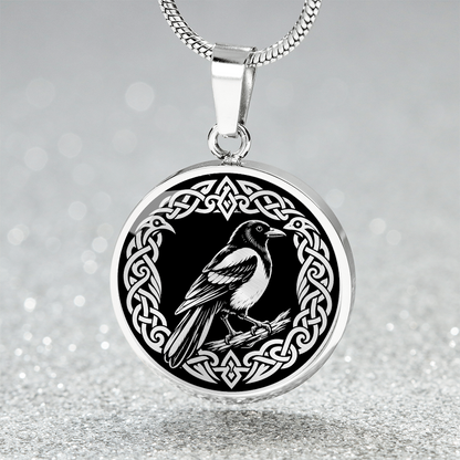 Magpie necklace in silver-colored surgical steel
