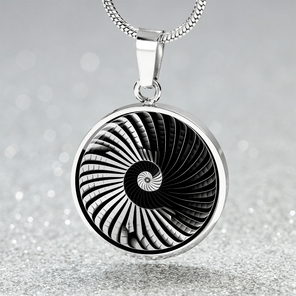 Golden Spiral Staircase Necklace – Optical Illusion Pendant