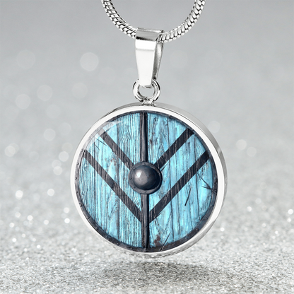 Viking Shield Necklace – Blue Shieldmaiden Pendant
