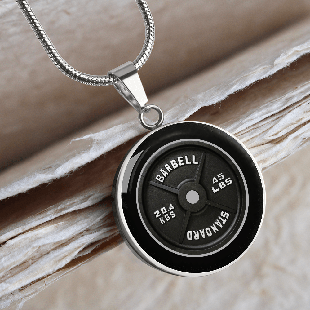 45 lb Weight Plate Necklace – Barbell Gym Pendant