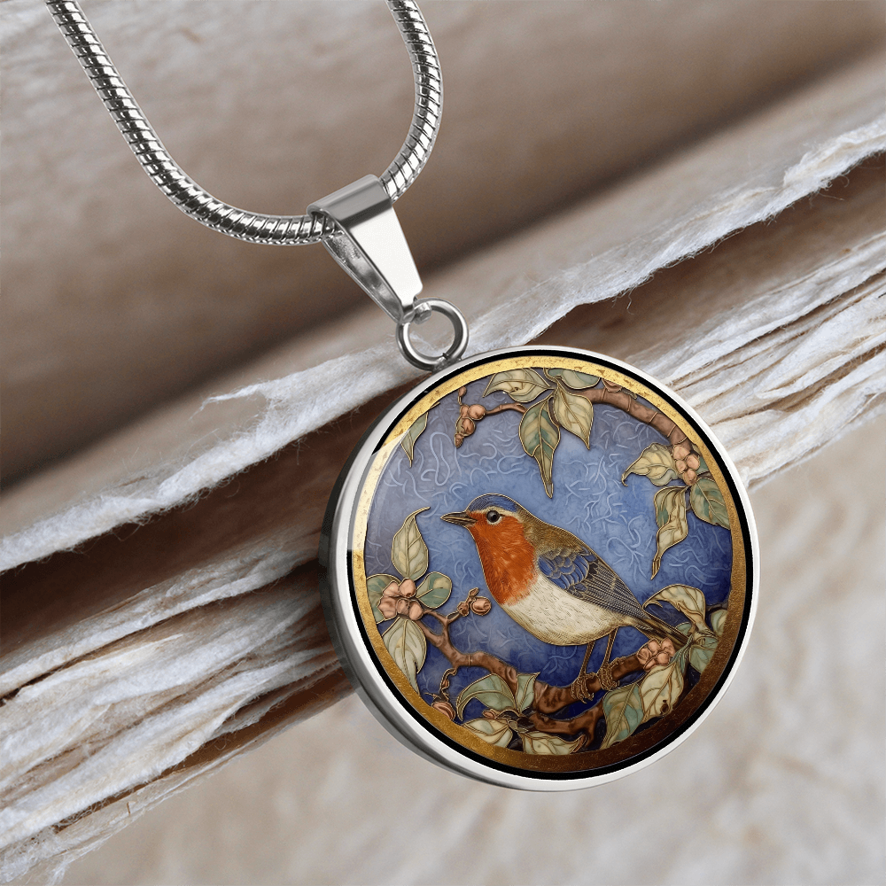 Robin Necklace – Cloisonné-Inspired Bird Pendant Jewelry