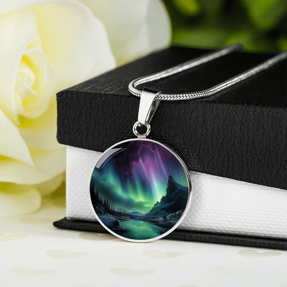 Northern Lights Necklace – Aurora Borealis Pendant Jewelry