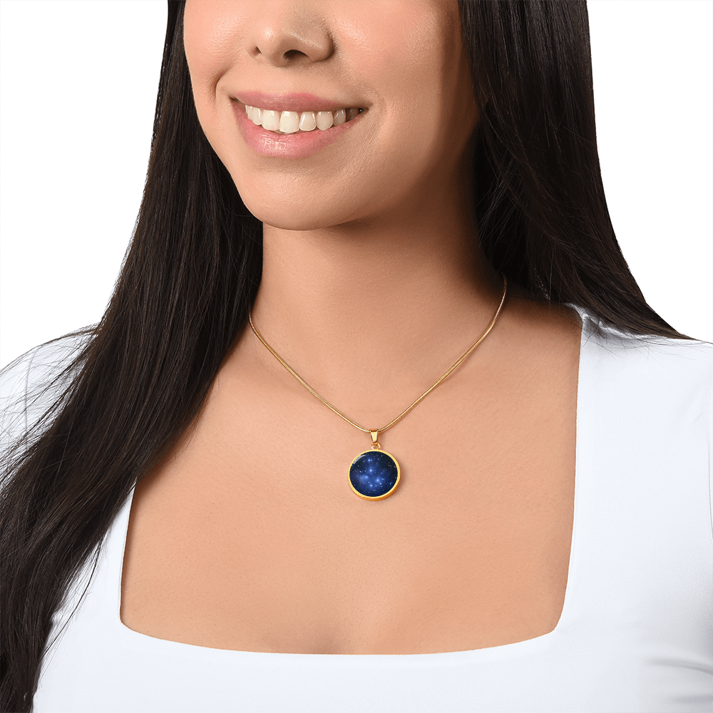 Pleiades Star Map Necklace – Round Astronomy Pendant