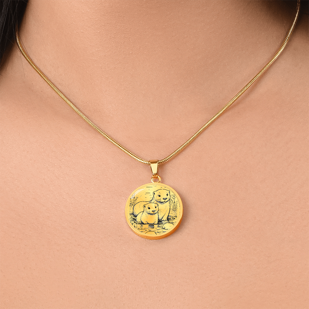 Sea Otter Together Necklace – Meaningful Two Otters Pendant