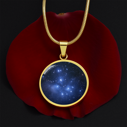 Pleiades Star Map Necklace – Round Astronomy Pendant