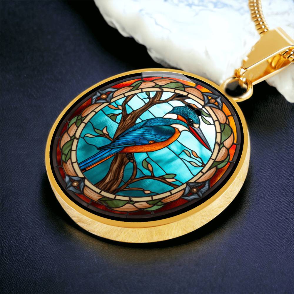 Kingfisher Necklace – Glass Art-Inspired Bird Pendant