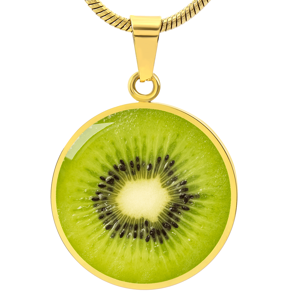 Kiwi Slice Necklace – Bright Green Fruit Pendant