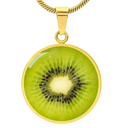 Kiwi Slice Necklace – Bright Green Fruit Pendant