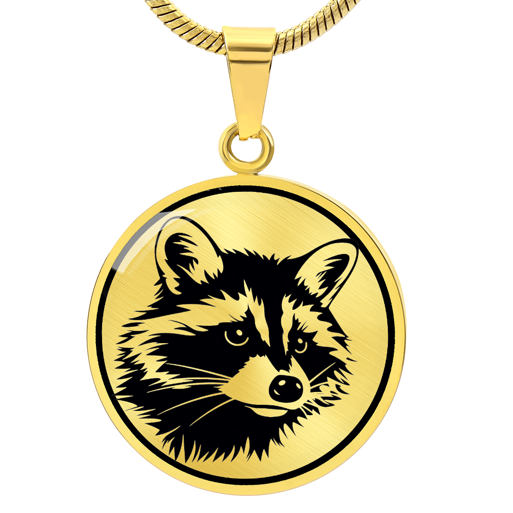 Raccoon Necklace – Black & White Woodland Animal Pendant