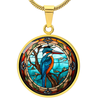 Kingfisher Necklace – Glass Art-Inspired Bird Pendant