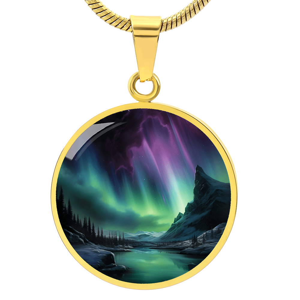 Northern Lights Necklace – Aurora Borealis Pendant Jewelry