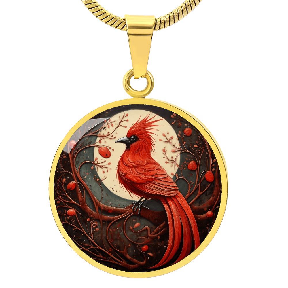 Red Cardinal Necklace on Branch | Cardinal Bird Gift