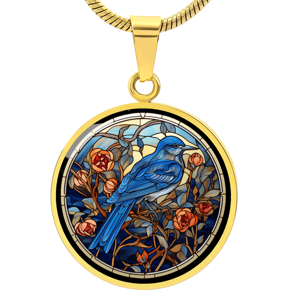Blue Jay Necklace – Cloisonné-Inspired Bird Pendant