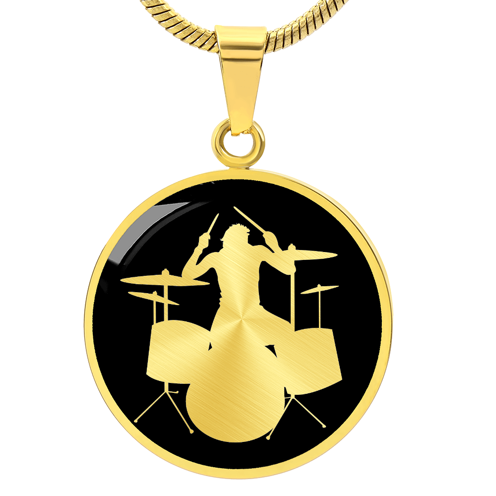 Drum Kit Necklace – Drummer Silhouette Pendant