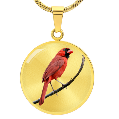 Realistic Northern Cardinal Necklace – Red Bird Portrait Pendant