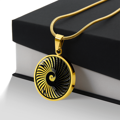 Golden Spiral Staircase Necklace – Optical Illusion Pendant
