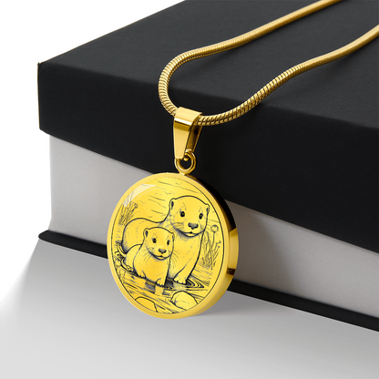 Sea Otter Together Necklace – Meaningful Two Otters Pendant