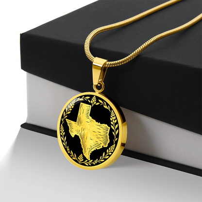 Texas Bluebonnet Necklace – Texas State Linocut Pendant