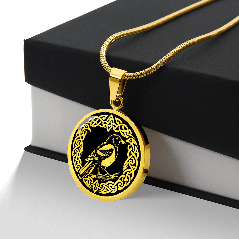 Magpie jewelry pendant with optional 18K gold finish