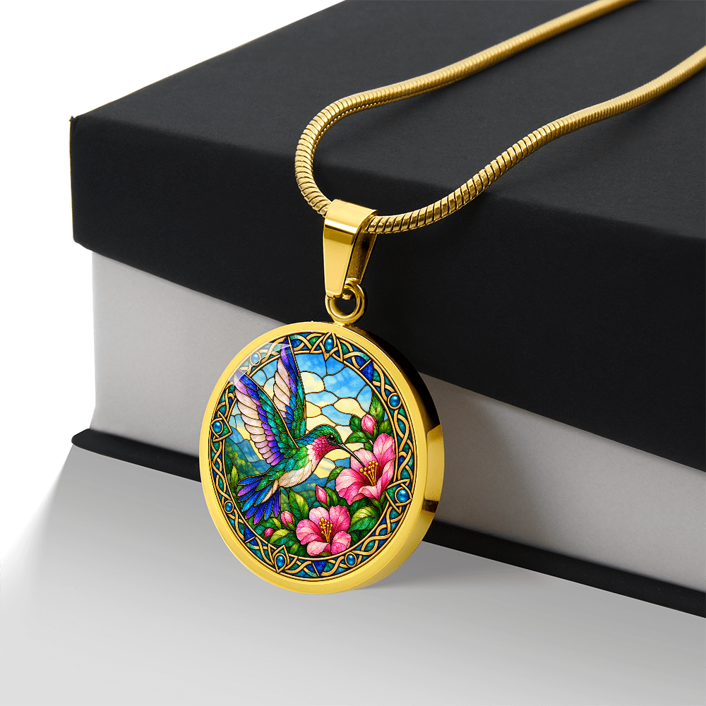 Hummingbird pendant necklace gift for bird and nature lovers