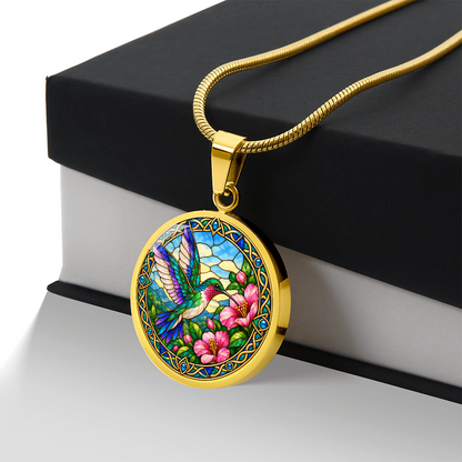 Hummingbird pendant necklace gift for bird and nature lovers