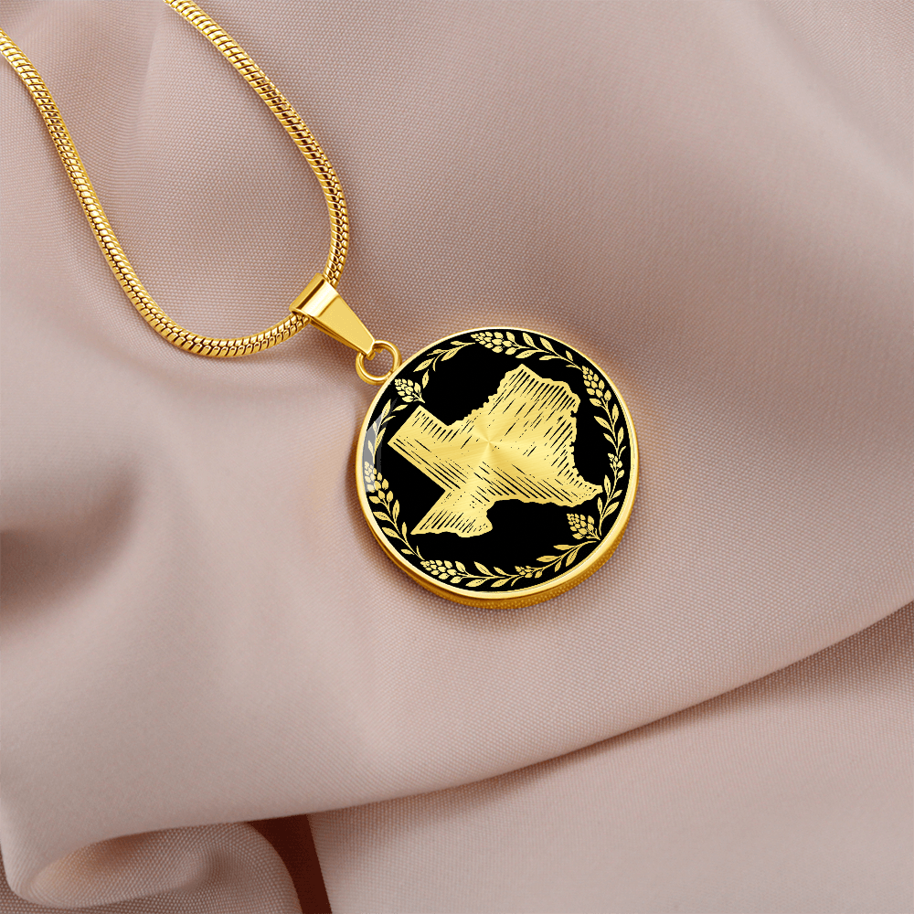 Texas Bluebonnet Necklace – Texas State Linocut Pendant