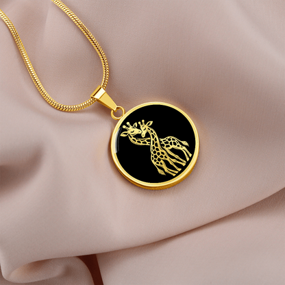 Two Giraffes Necklace – Intertwined Wildlife Love Pendant